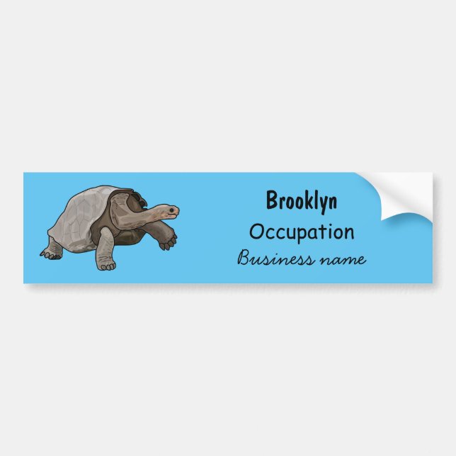 Pegatina Para Coche Ilustracion personalizado de tortugas de Galápagos (Frente)