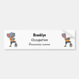 Pegatina Para Coche Ilustracion personalizado futbolista elefante