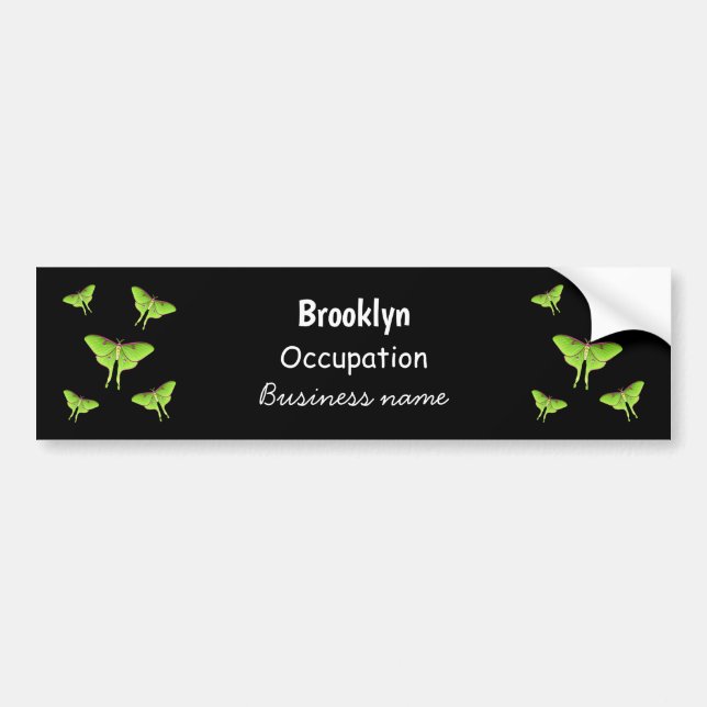 Pegatina Para Coche Ilustracion personalizado Luna Moth (Frente)
