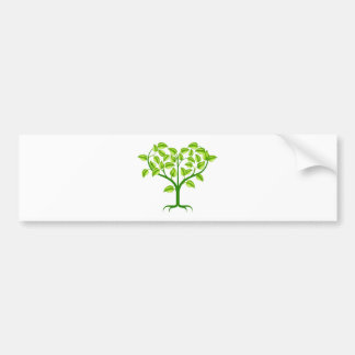 Pegatina Para Coche Ilustracion verde del árbol del corazón