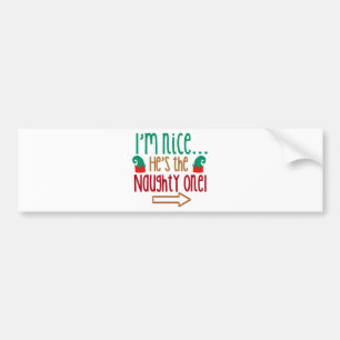 Pegatina Para Coche Im Nice Hes Naughty Elf Gorra
