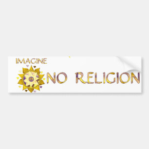 Pegatina Para Coche Imaginen No Religión