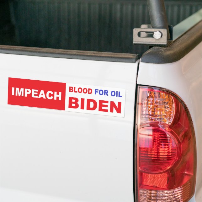 Pegatina Para Coche Impeach Blood para aceite Biden (En Camión)