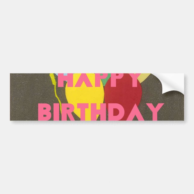Pegatina Para Coche Impresión de arte de cumpleaños feliz (Frente)