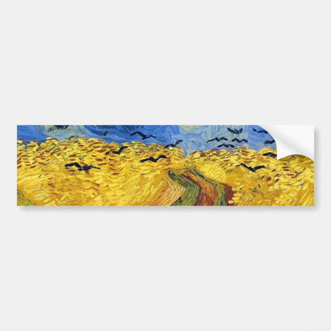 Pegatina Para Coche Impresionismo famoso de Van Gogh Wheat Fields (Frente)
