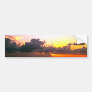 Pegatina Para Coche increíble puesta de sol púrpura dorada naranja en