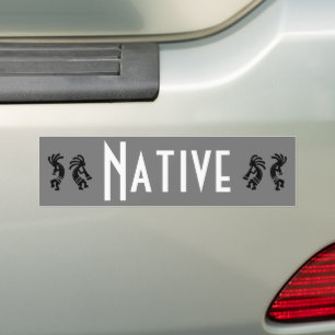 Pegatina Para Coche Indígena nativo americano Kokopelli Gray Auto