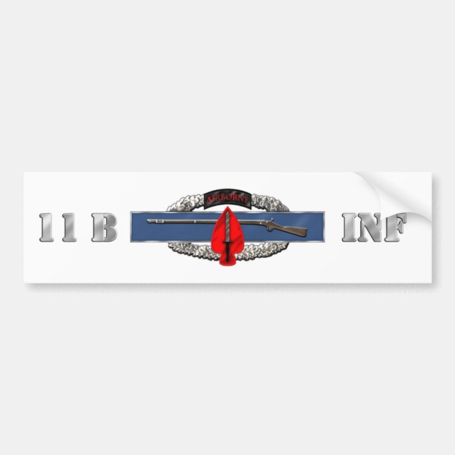 PEGATINA PARA COCHE INFANTERÍA 11B USASOC (Frente)