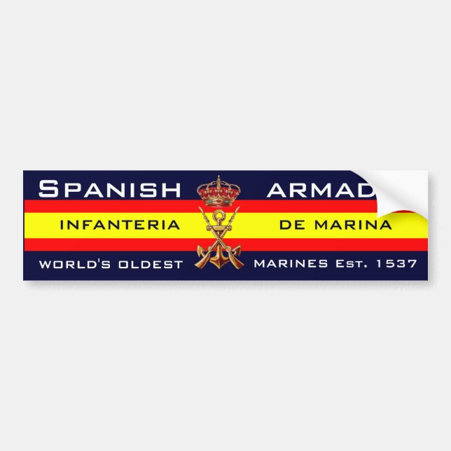 Pegatina Para Coche Infantes de marina españoles reales (Frente)
