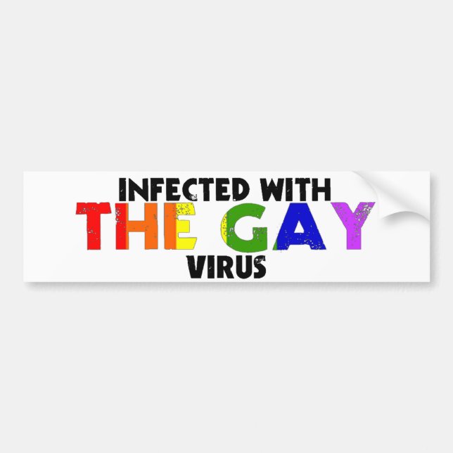 Pegatina Para Coche Infectado con el virus gay (Frente)