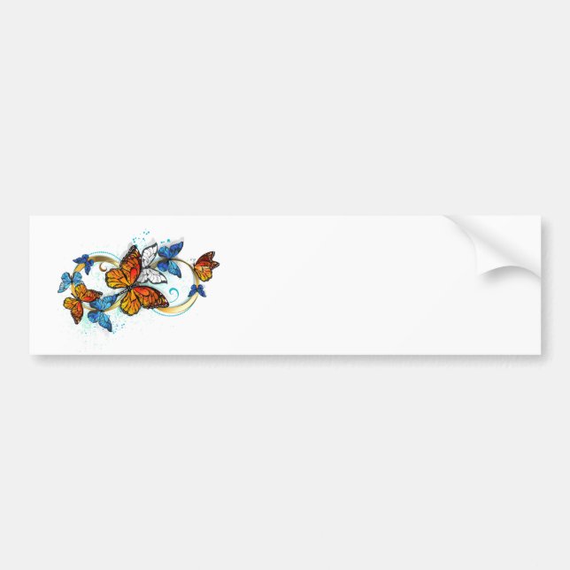 Pegatina Para Coche Infinidad de Mariposas Monarca (Frente)