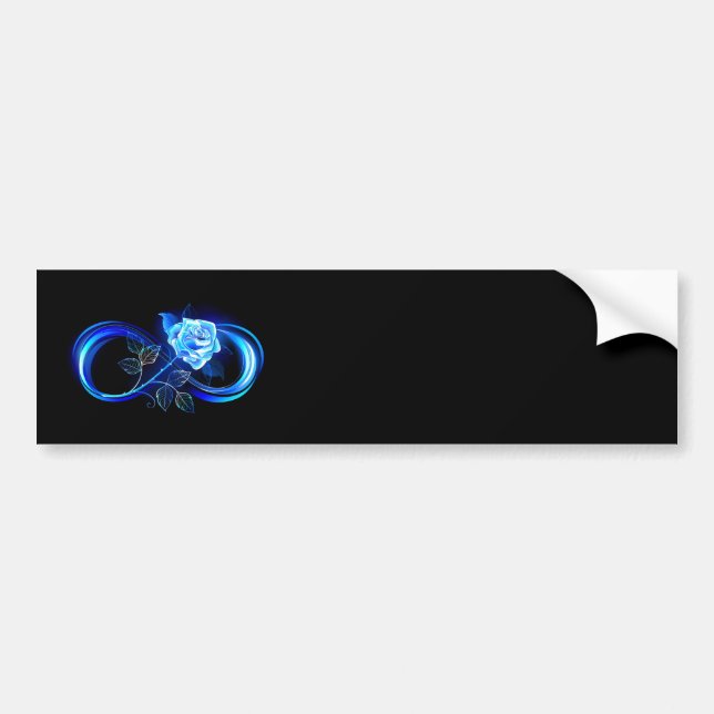 Pegatina Para Coche Infinito brillante con rosa azul (Frente)