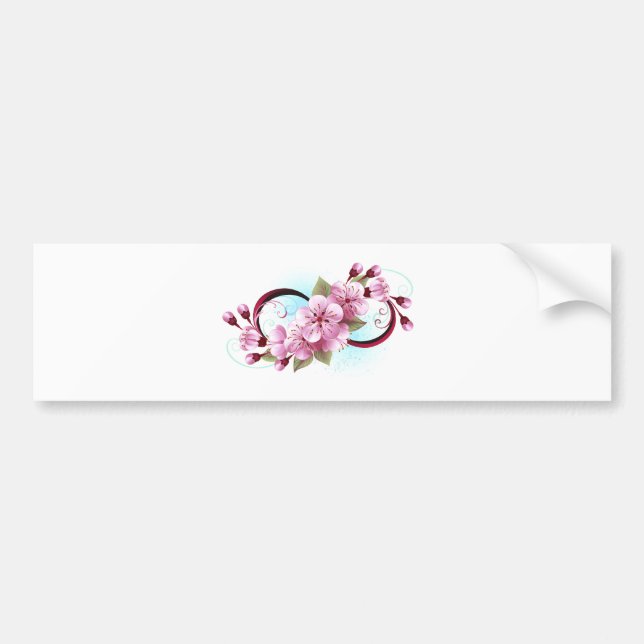 Pegatina Para Coche Infinito con las flores de flores de Sakura Blosso (Frente)
