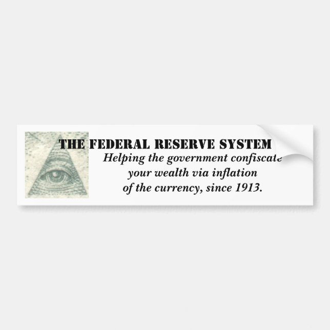 Pegatina Para Coche Inflación del sistema de Federal Reserve de la (Frente)