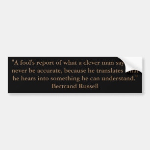 Pegatina Para Coche Informe de Bertrand Russell Fool