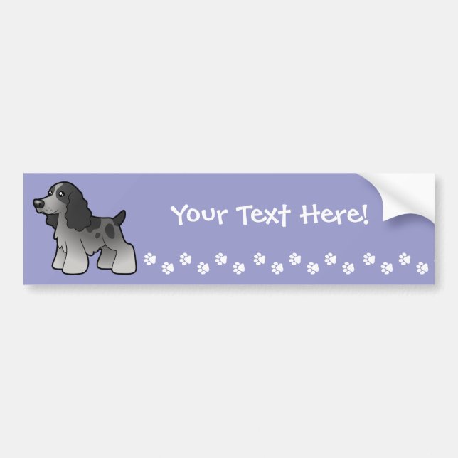 Pegatina Para Coche Inglés cocker spaniel del dibujo animado (Frente)