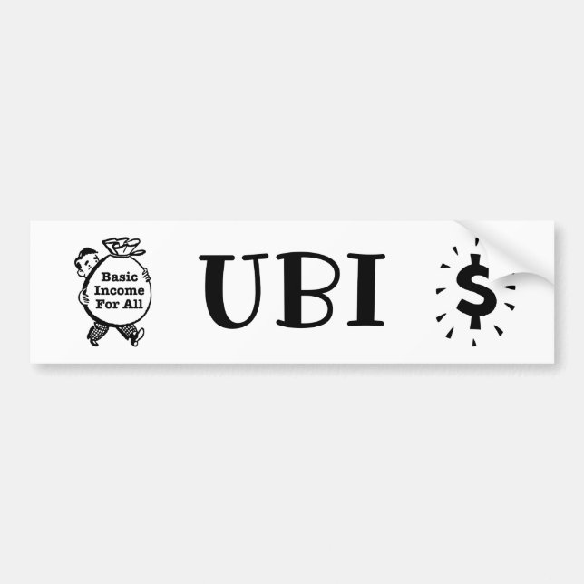 Pegatina Para Coche Ingresos Básicos Para Todos (Frente)
