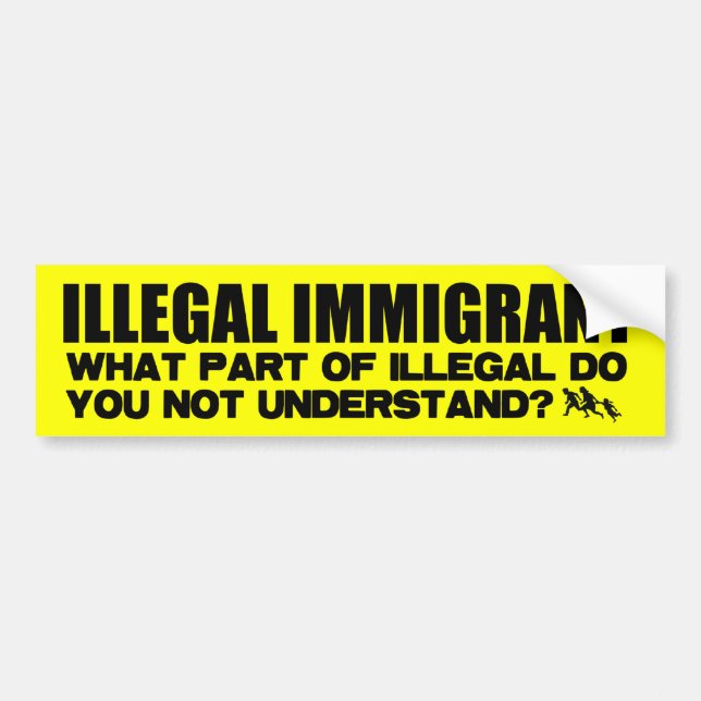 Pegatina Para Coche Inmigrante ilegal (Frente)