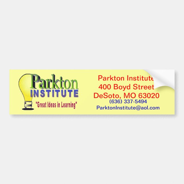 PEGATINA PARA COCHE INSTITUTO DE PARKTON (Frente)
