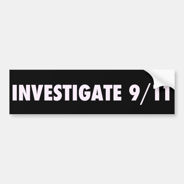 Pegatina Para Coche Investigue 911 Bumpersticker (Frente)