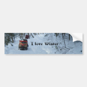 Pegatina Para Coche Invierno-Snowmobile del amor