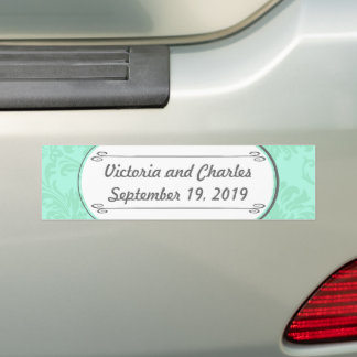 Pegatina Para Coche Invitación moderna de casamiento con damascos de m