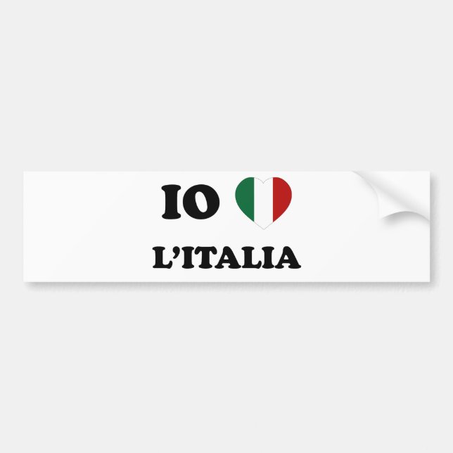 Pegatina Para Coche Io Amo Italia (Frente)
