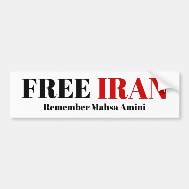 Pegatina Para Coche IRÁN LIBRE RECUERDA A Mahsa Amini Bimper Sticker (Frente)
