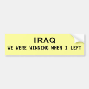 PEGATINA PARA COCHE IRAQ, GANÁBAMOS CUANDO ME FUI