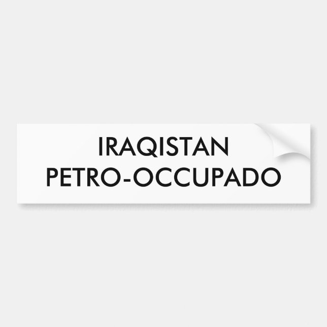 PEGATINA PARA COCHE IRAQISTANPETRO-OCCUPADO (Frente)