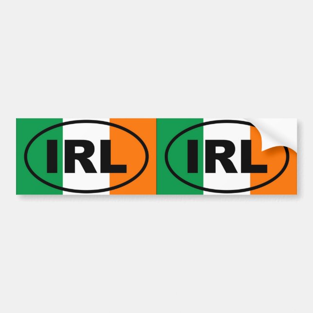 Pegatina Para Coche Irlanda IRL Ovalado europeo (Frente)