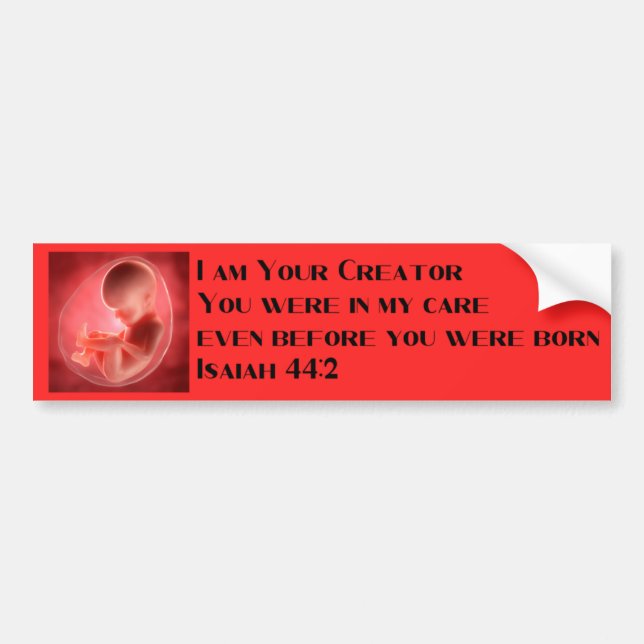 Pegatina Para Coche Isaiah 44:2 Pro Life Bumper Sticker (Frente)