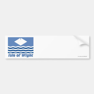 Pegatina Para Coche Isla de la bandera del Wight con nombre