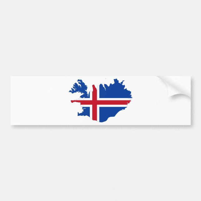 Pegatina Para Coche Islandia ES mapa de la bandera de Ísland (Frente)