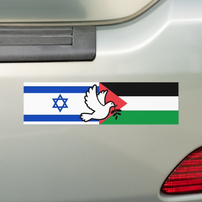 Pegatina Para Coche Israel Bandera Palestina Cesar el fuego (en coche)