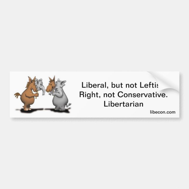 Pegatina Para Coche Izquierdo/derecho, libertario (Frente)