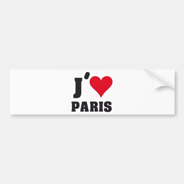 PEGATINA PARA COCHE J´AIME PARIS (Frente)