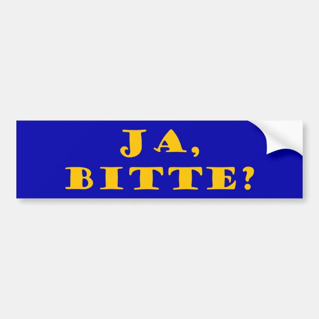 Pegatina Para Coche ¿Ja, bitte? (Frente)