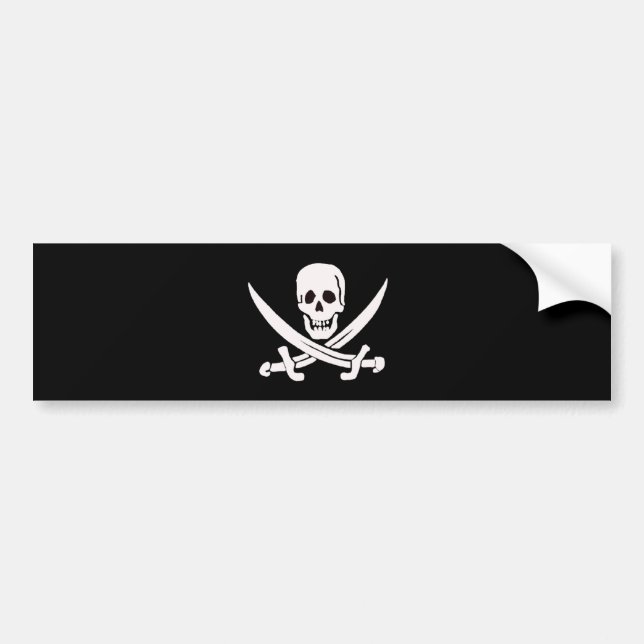 Pegatina Para Coche Jack Rackham-Blanco (Frente)