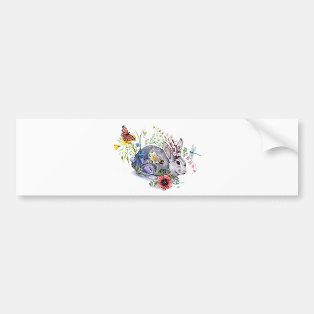 Pegatina Para Coche Jackalope de primavera (Frente)