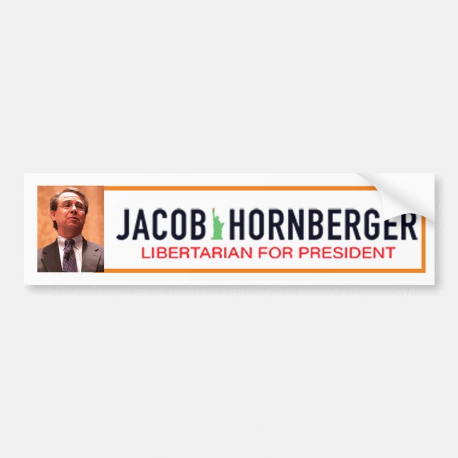 Pegatina Para Coche Jacob Hornberger Libertarian para Presidente 2020 (Frente)