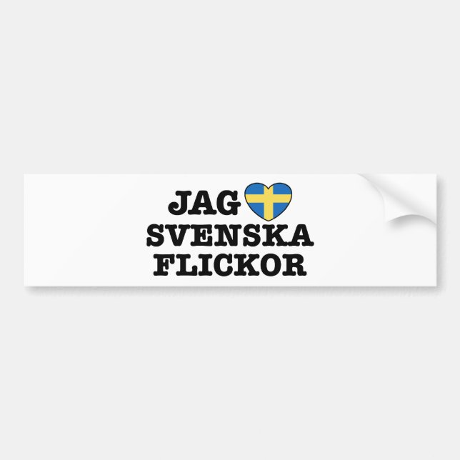 Pegatina Para Coche Jag Svenska Flickor (Frente)