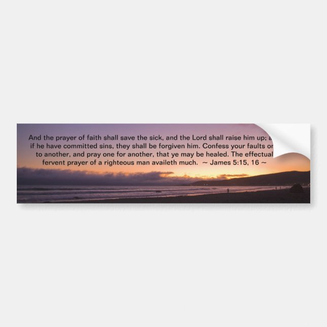 Pegatina Para Coche James 5:15 - 16 (Frente)
