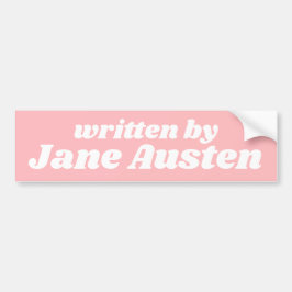 Pegatina Para Coche Jane Austen, autora favorita, Girly Pastel Pink