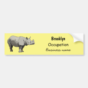 Pegatina Para Coche Javan rhinoceros cartoon illustration