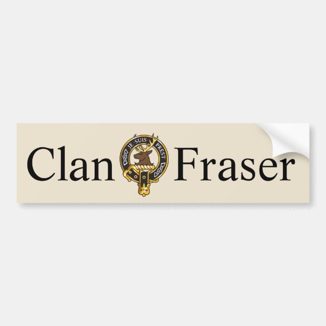 Pegatina Para Coche Je Suis Prest - escudo de Fraser del clan (Frente)