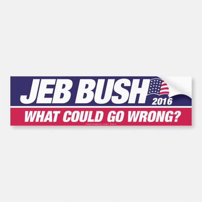 Pegatina Para Coche Jeb Bush 2016 (Frente)