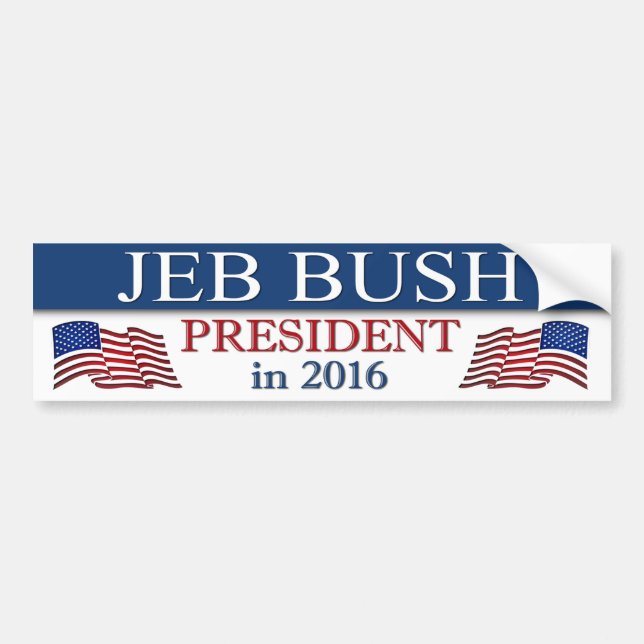 Pegatina Para Coche Jeb Bush 2016 Patriotic (Frente)