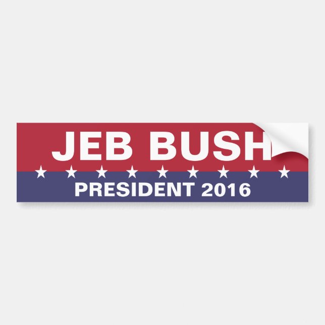 Pegatina Para Coche JEB BUSH presidente 2016 (Frente)