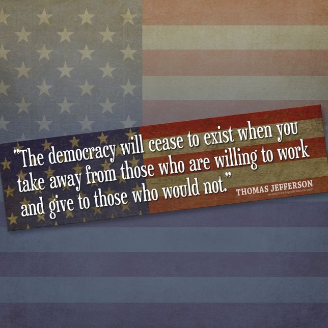 Pegatina Para Coche Jefferson Bumper Sticker (Thomas Jefferson Bumper Sticker)